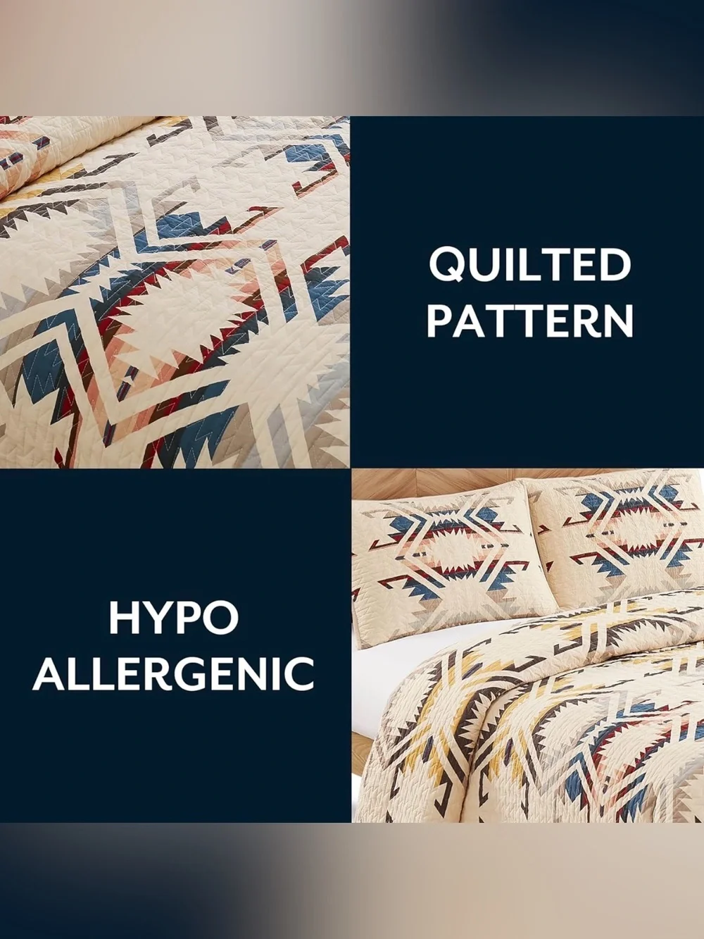 Pendleton Canyonlands Cotton Coverlet Quilt Bedding Set + 2 Pillow Shams F/QUEEN